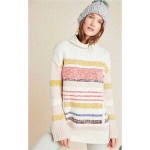 EUC Anthropologie Multicolor ELANA Tunic Sweater | Small | Wool Blend